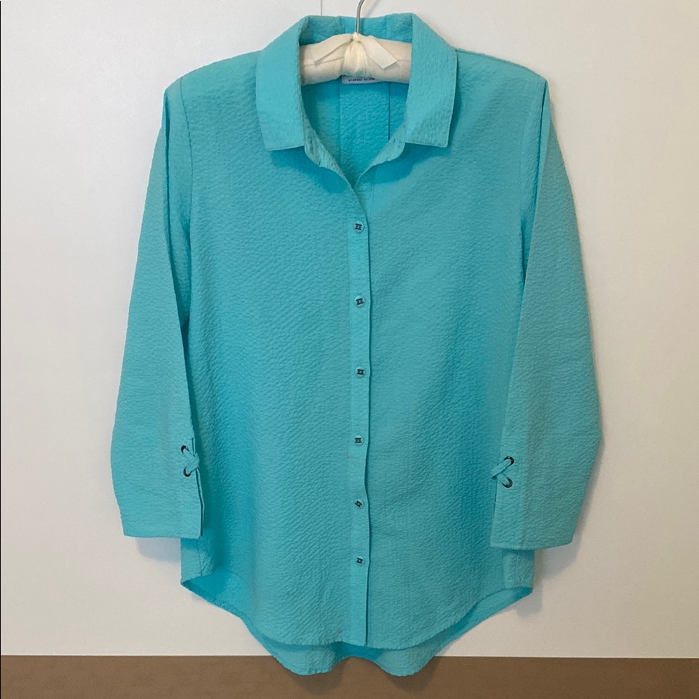 PRICE Drop. Habitat Turquoise/Blue Button-Up Shirt